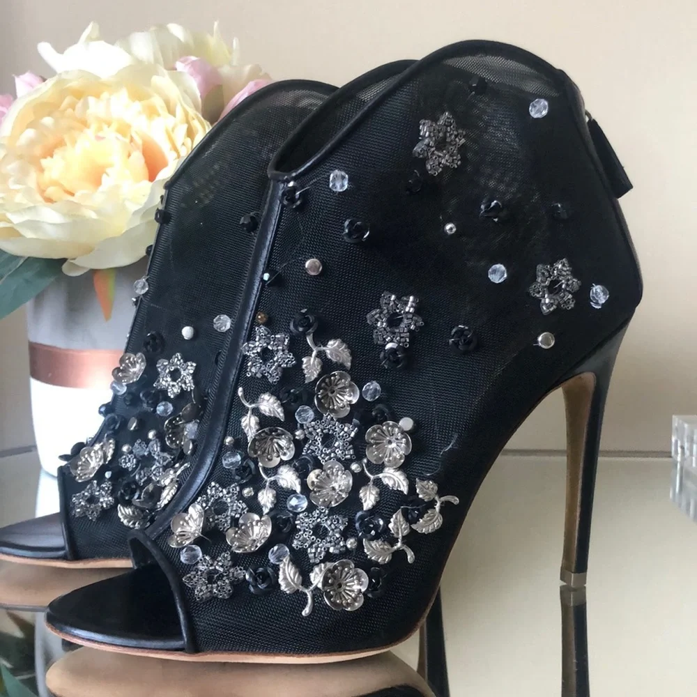 NEW Rupert Sanderson Black Studded Accents Boots - Picture 13 of 16